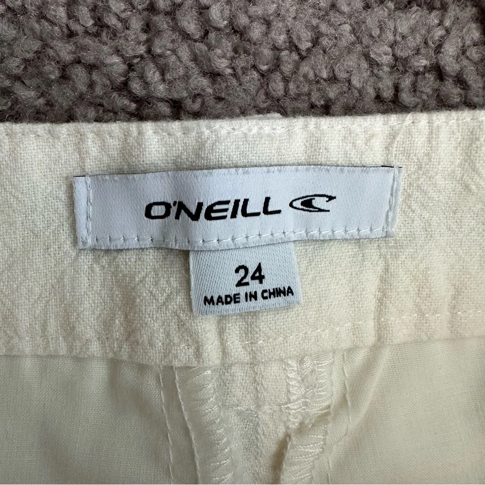 O’Neill Linen Blend Straight Wide Pants Womens 24 Wax Paper
